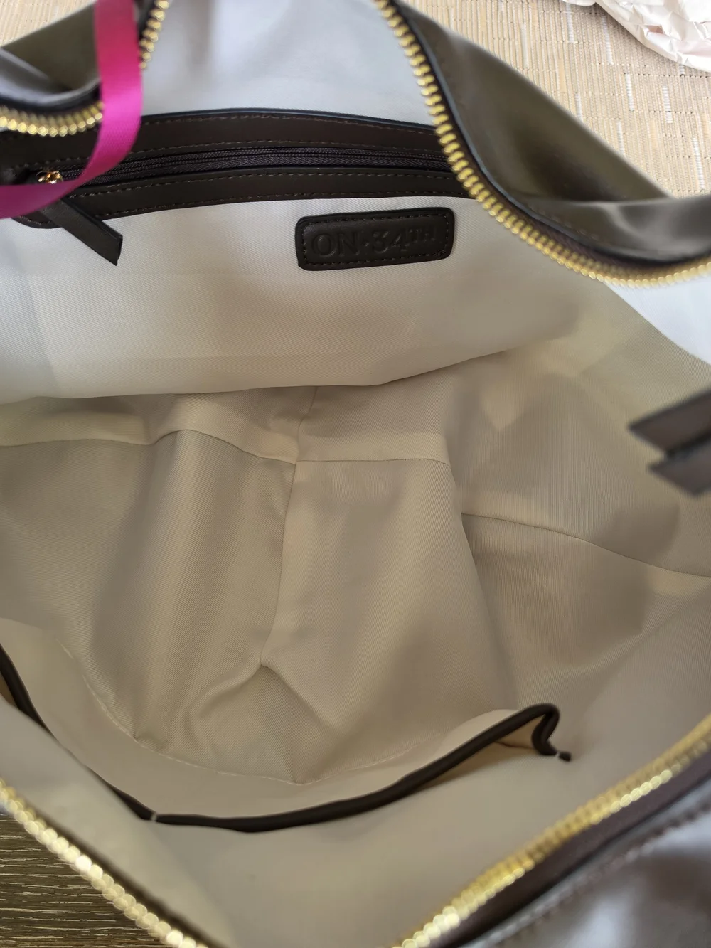 On 34th Joenii Large Chocolate Brown Hobo Shoulder Bag